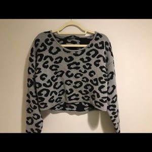 Kensie Leopard Print Short Sweater